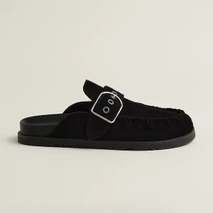 HERMES Key Mule Black Slippers