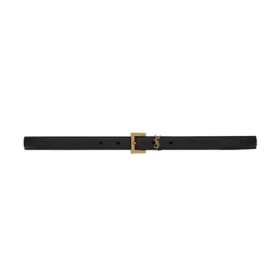 Saint Laurent Cassandre Belt In Black/White/Beige/Pink/Brown Smooth Calfskin With Gold Hardware 20mm