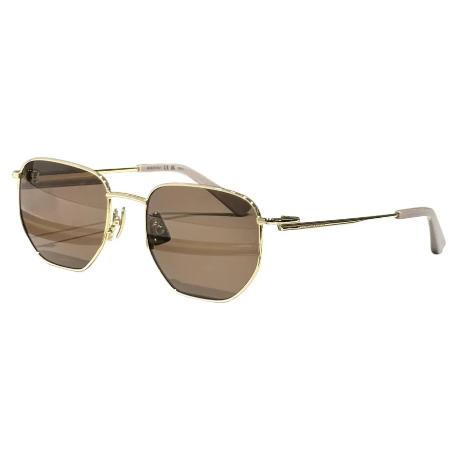 Bottega Veneta square frame glasses brown/black gold/green silver color Size 50-19-145