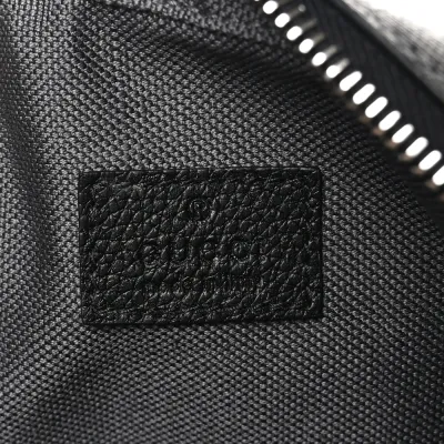 Gucci Mini Shoulder Bag Grey/Black GG Supreme Monogram Canvas Aged Silver Hardware