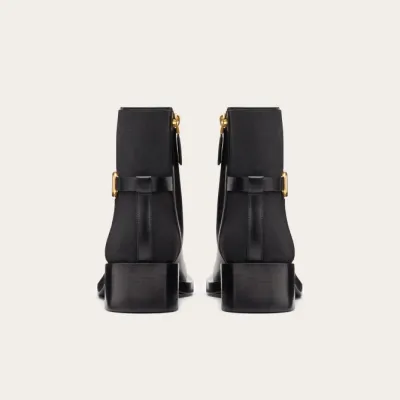 VALENTINO SIGNATURE Calf leather ankle boots (heel 3 cm high)