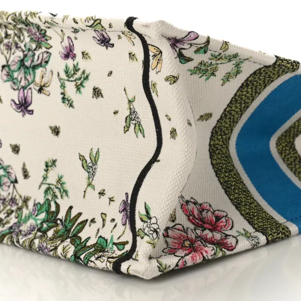 Dior Medium D-Constellation Book Tote Latte Multicolor Embroidered Canvas - Image 5