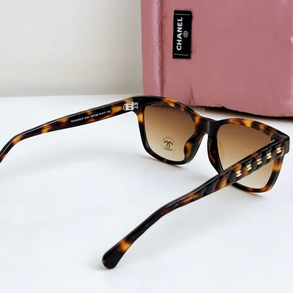 CHANEL square frame glasses leopard-print brown color size 58口17-140 - Image 6