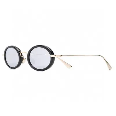DIOR oval light gold frame glasses black color Size 47-16-145