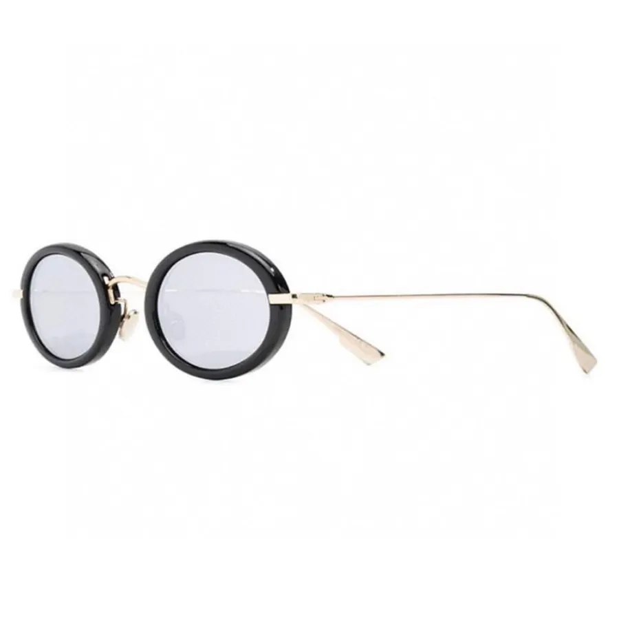DIOR oval light gold frame glasses black color Size 47-16-145
