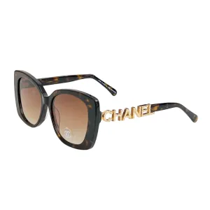 CHANEL glasses leopard-print gold color size 53口17-145