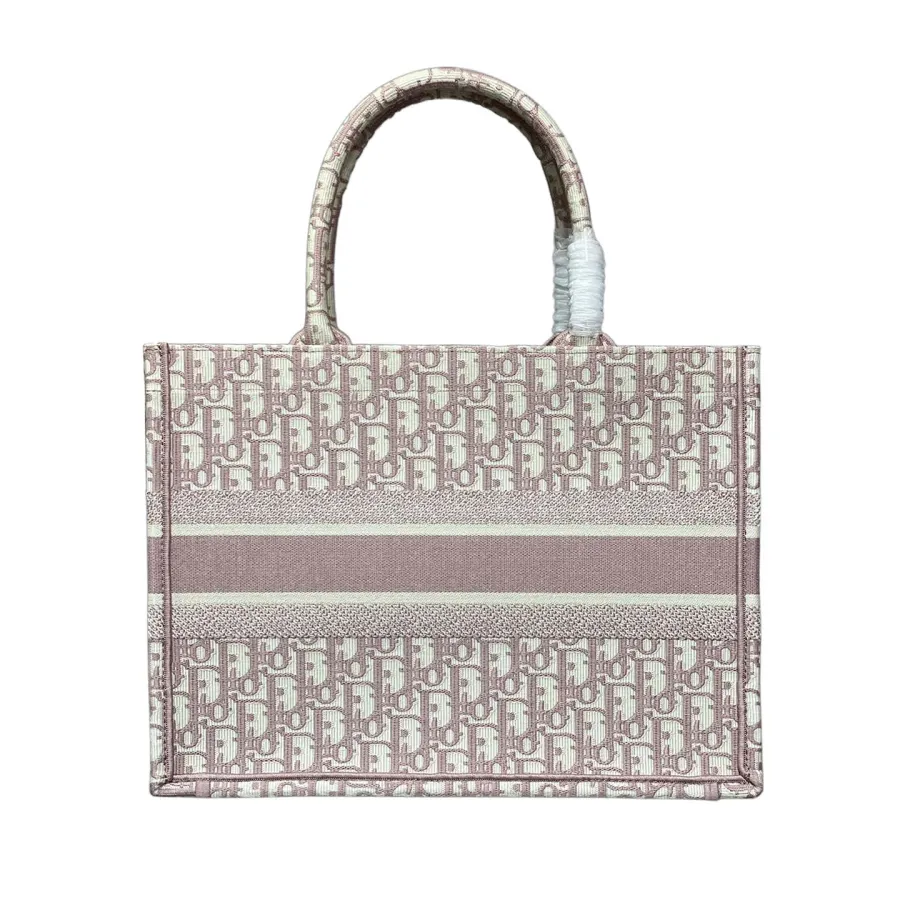 Dior Medium Dior Book Tote In Pink Dior Oblique Embroidered Canvas