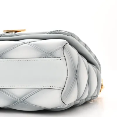 Louis Vuitton Malletage Top Handle GO-14 MM Ecume Grey Lambskin Leather Gold Hardware