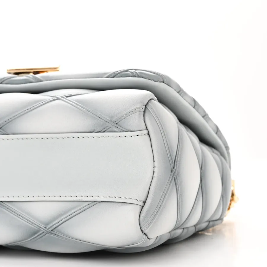 Louis Vuitton Malletage Top Handle GO-14 MM Ecume Grey Lambskin Leather Gold Hardware