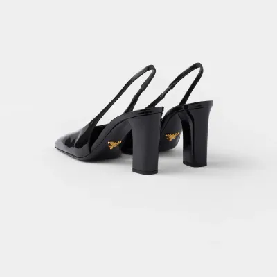 PRADA Patent paint leather Black High Heels Shoes