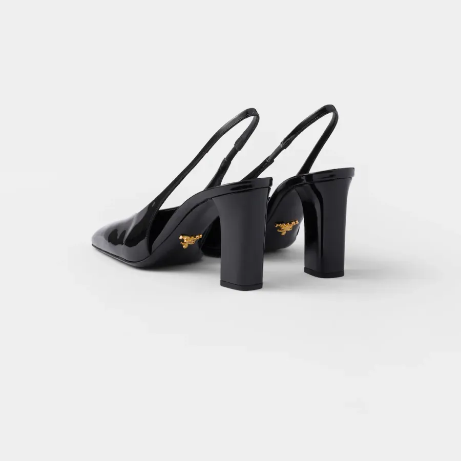 PRADA Patent paint leather Black High Heels Shoes