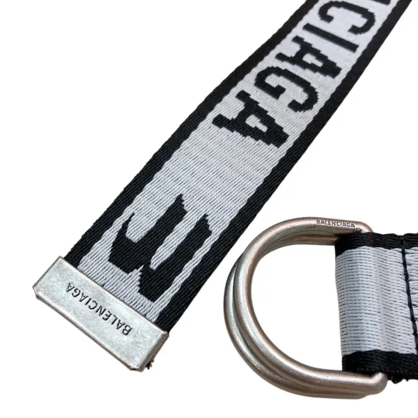 Balenciaga Men's D Ring Belt In Balenciaga Grey/Green Webbing With Silver Hardware 40mm - Image 2