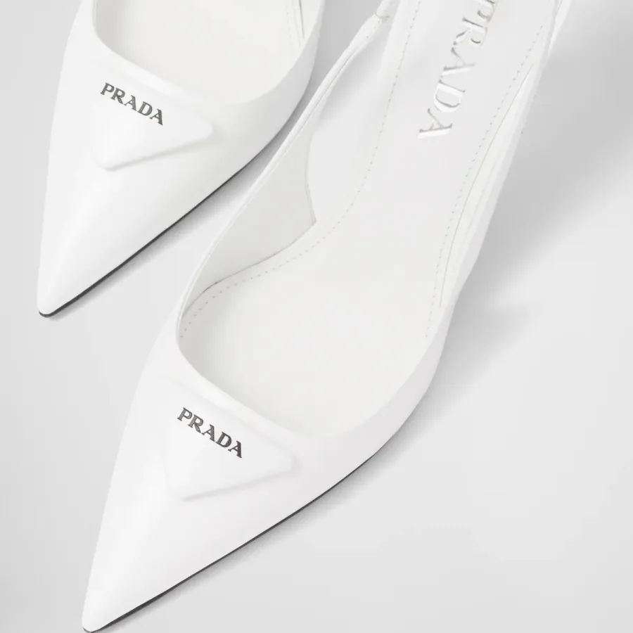 PRADA Shiny finish leather white High Heels Shoes
