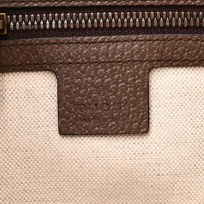 Gucci Small Web Ophidia Half Moon Hobo Brown GG Supreme Monogram Canvas Gold Hardware