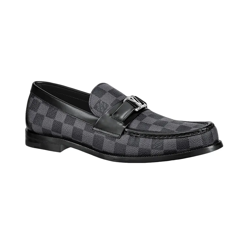 Louis Vuitton men's Grey leather shoes Loafers