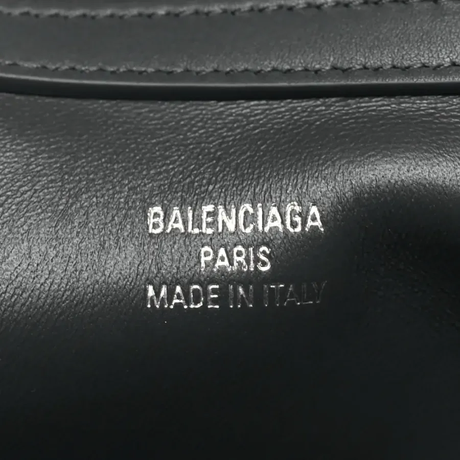 Balenciaga Mini Rodeo Top Handle Handbag Grey Natural Smooth Calfskin Leather Silver Hardware