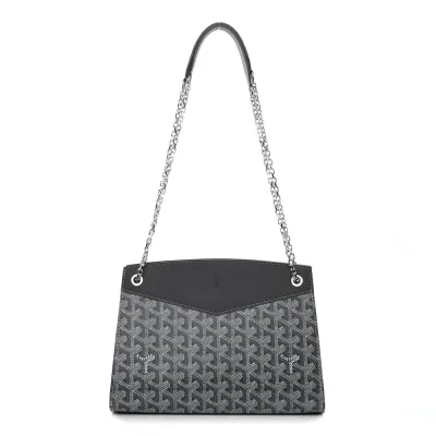 Goyard Rouette Structure PM Grey Goyardine Canvas Silver Hardware