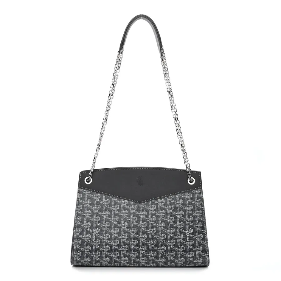 Goyard Rouette Structure PM Grey Goyardine Canvas Silver Hardware