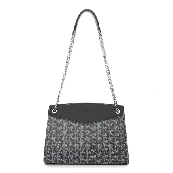Goyard Rouette Structure PM Grey Goyardine Canvas Silver Hardware
