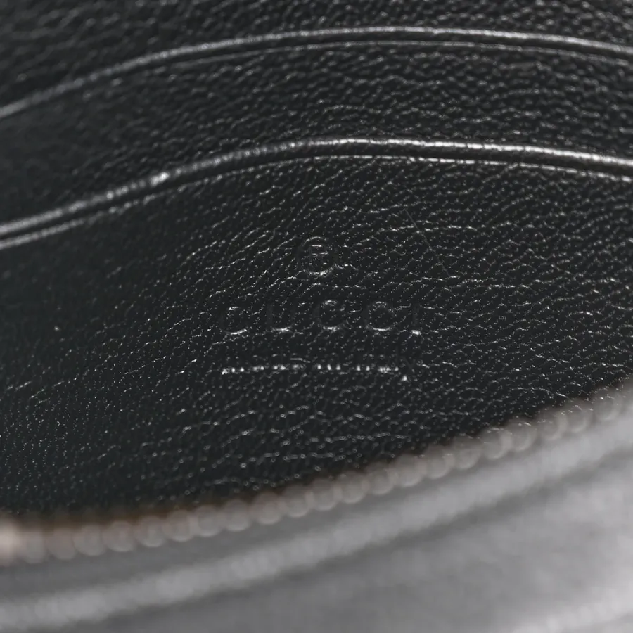 Gucci Small Aphrodite Shoulder Bag Black Goatskin Leather Brass Hardware