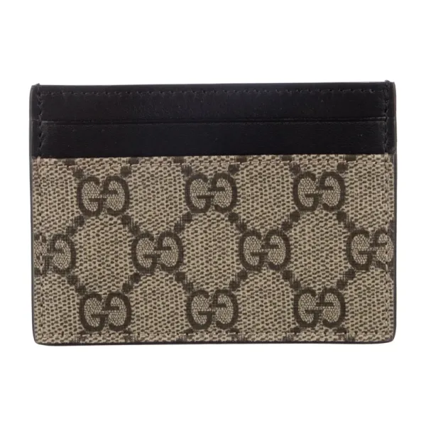 Gucci Small Card Holder Black and Grey GG Supreme Canvas & King Snake Leather
