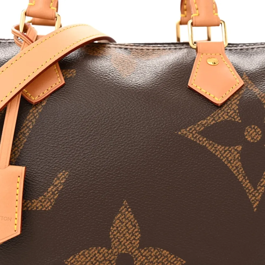 Louis Vuitton Speedy Bandouliere 30 Reverse Giant Monogram Canvas Gold Hardware