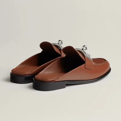HERMES Iota Mule Brown Slippers