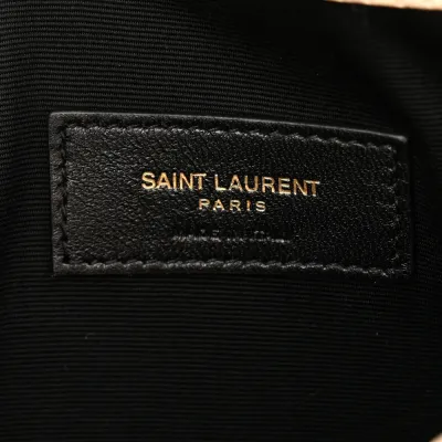 Saint Laurent Medium Uptown Pouch Dark Beige Grain De Poudre Leather Gold Hardware