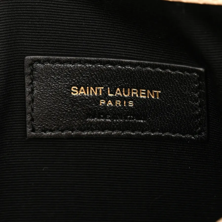 Saint Laurent Medium Uptown Pouch Dark Beige Grain De Poudre Leather Gold Hardware