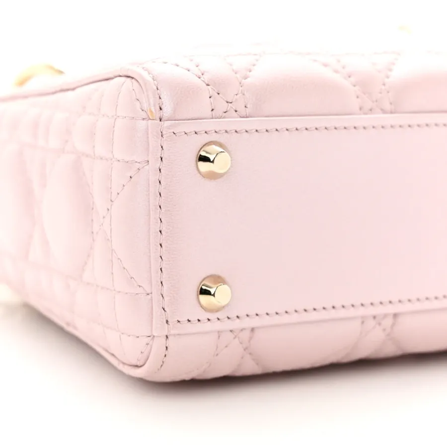 Dior Mini Lady Dior Lotus Metallic Cannage Lambskin Leather Light Gold Hardware