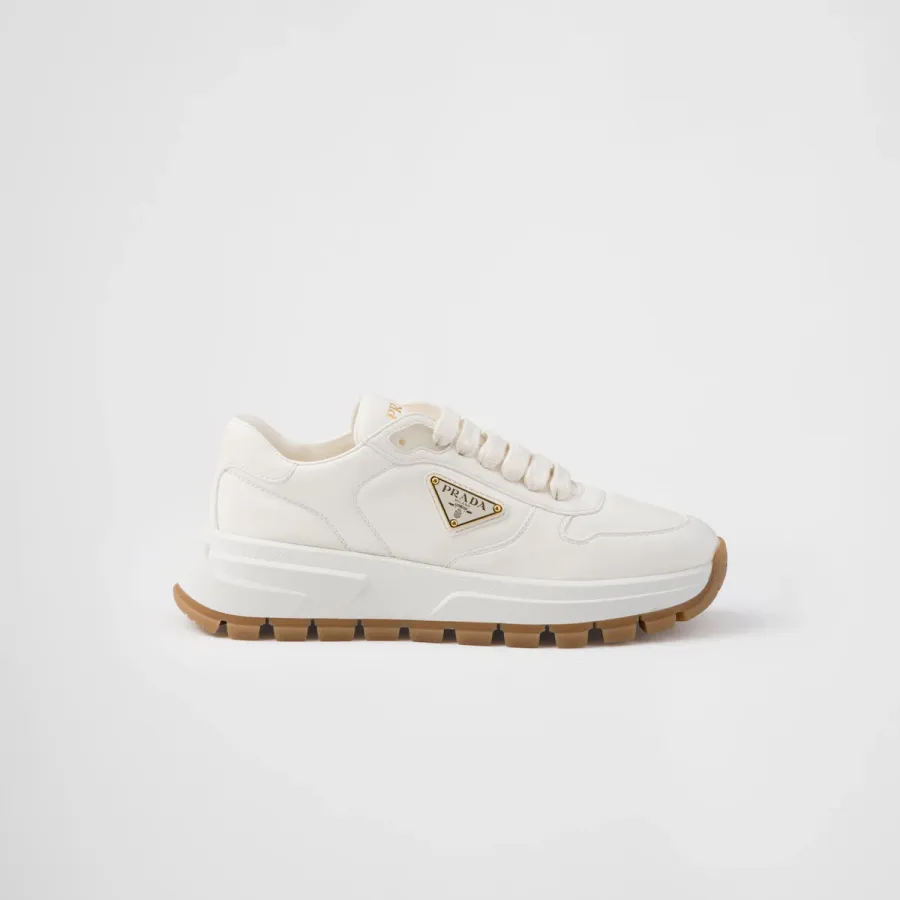 PRADA white lIvory color leather sneakers