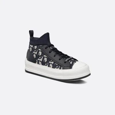 Dior blue print thick bottom high bang  sneakers