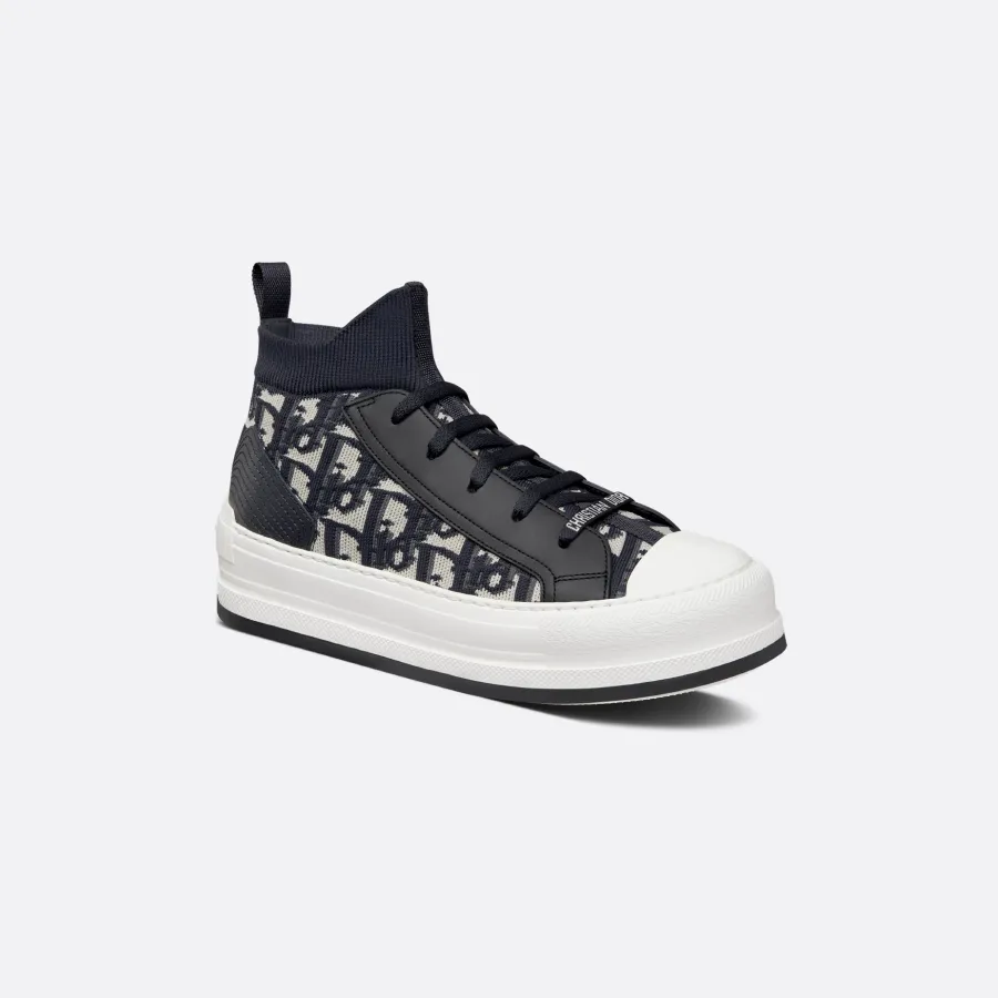 Dior blue print thick bottom high bang  sneakers