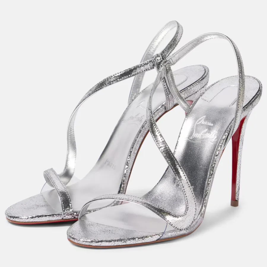Christian Louboutin Silver high-heeled sandal slippers