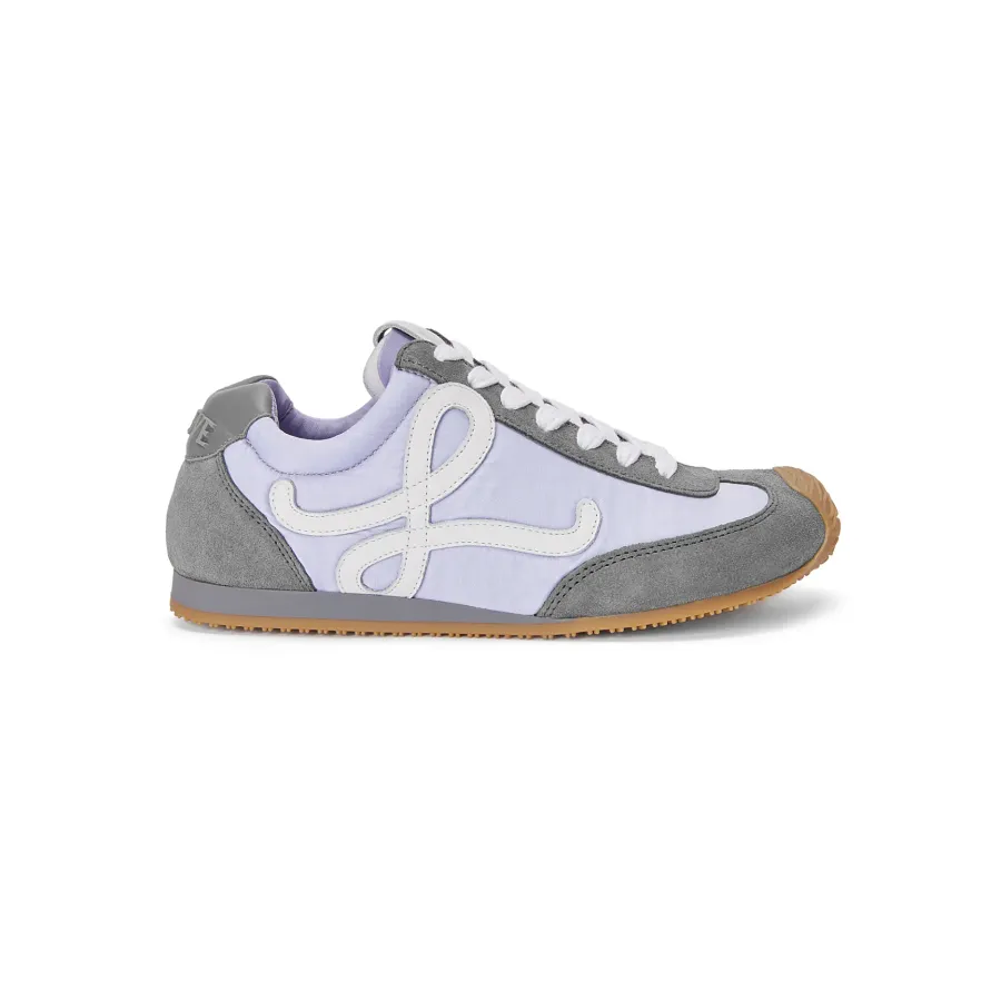 LOEWE Grey Puple Nylon and cow leather Ballet Runn er 2.0 sneakers for women