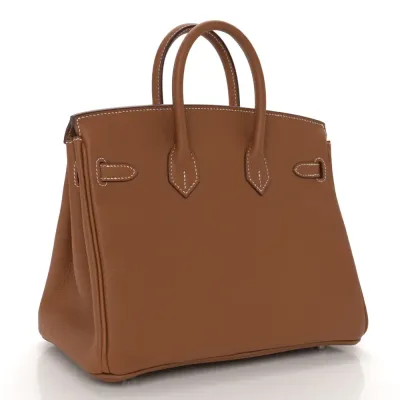 Hermès Birkin 25 Brown Togo Leather Palladium Hardware