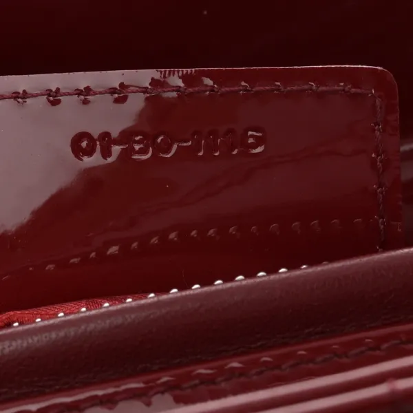 Dior Medium Lady Dior Dark Red Patent Cannage Calfskin Leather Silver Hardware - Image 8