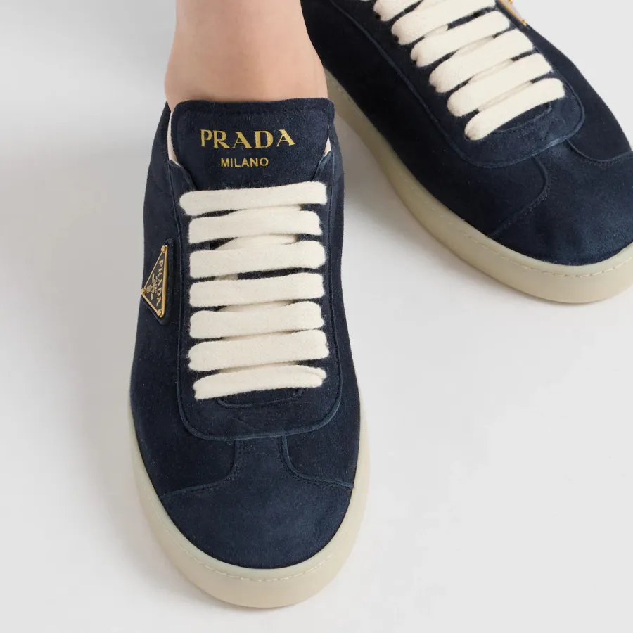 PRADA blue Suede running sneakers