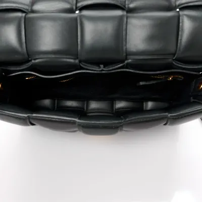 Bottega Veneta Maxi Intreccio Padded Cassette Crossbody Bag Black Nappa Leather Gold Hardware