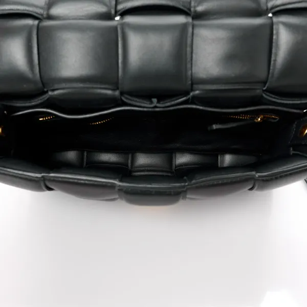 Bottega Veneta Maxi Intreccio Padded Cassette Crossbody Bag Black Nappa Leather Gold Hardware - Image 7
