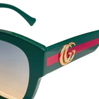 Gucci square frame glasses green/black/leopard/leopard green red/black green red/gradient blue color Size 54口18-145