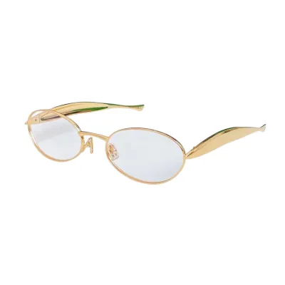 Bottega Veneta Oval glasses gold/silver/yellow/apricot/green/brown/black gold/grey silver color Size 57口21-135