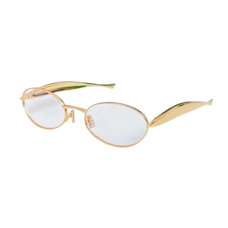 Bottega Veneta Oval glasses gold/silver/yellow/apricot/green/brown/black gold/grey silver color Size 57口21-135