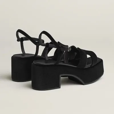 HERMES Jam Black High Heels Sandal