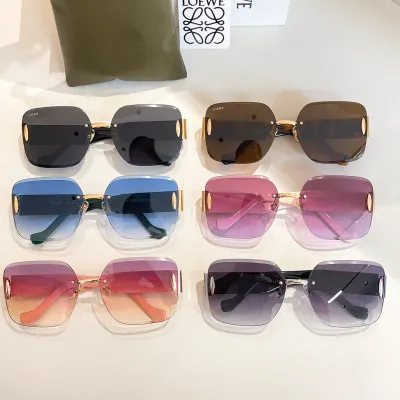 Loewe square frame glasses brown/black/blue/eggplant/pink/purple white color Size 63口16-140