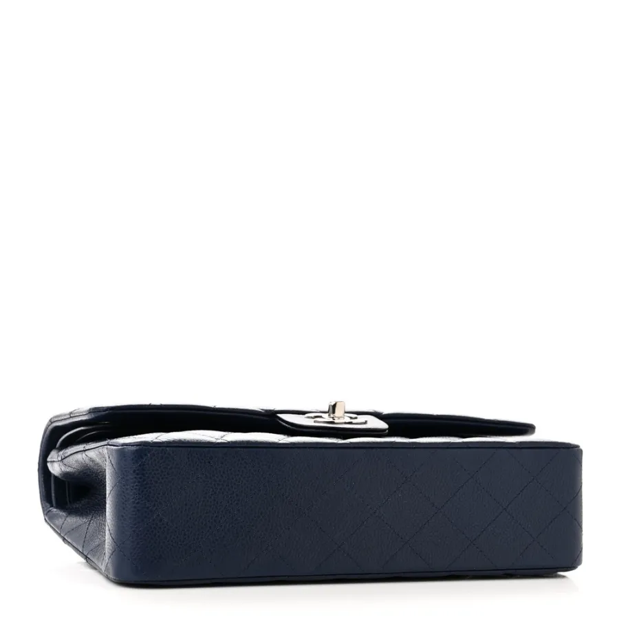 Designer Handbags | Blue Quilted Caviar Leather