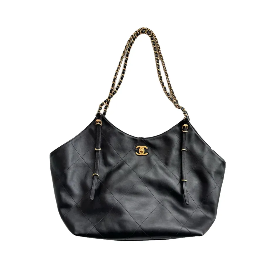 Chanel Black Quilted cattle Leather Tote Bags 36x59x13cm Shoulder Bags