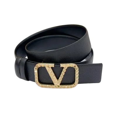 Valentino V Buckle With Rockstud Belt In White/Black/Blue/Brown/Red Calfskin With Black/Gold/Silver Hardware 40mm