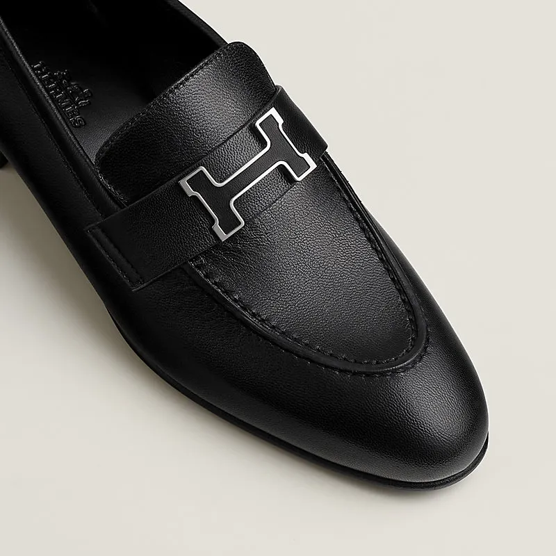 HERMES Paris Black Loafers