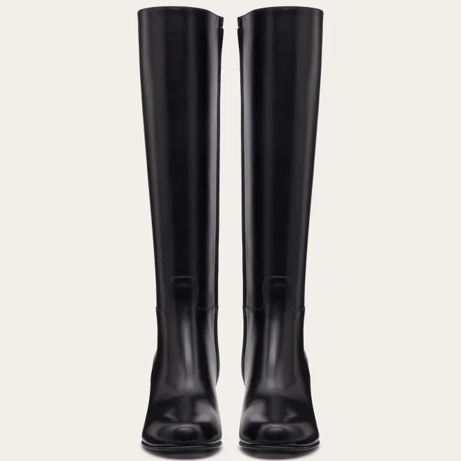 VALENTINO Calf leather boots (heel height 6 cm)
